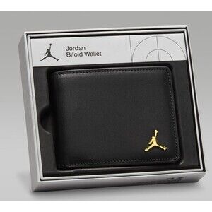 Nike Jordan Jumpman Ingot Bifold Nappa Leather Black Wallet MA0819-023